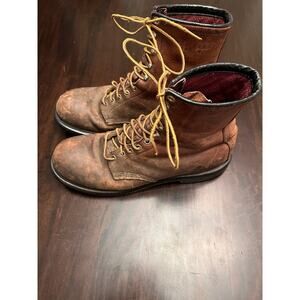 Vtg Red Wing 4412 Logger Insulated Red Lined Steel Toe Work Boot Leather 11B USA
